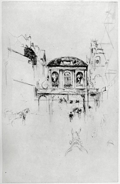 Temple Bar, século XIX, 1904. de James Abbott McNeill Whistler