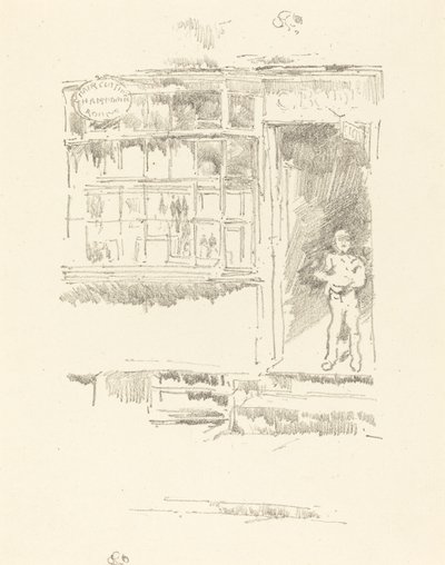 A barbearia nas cavalariças, 1896. de James Abbott McNeill Whistler