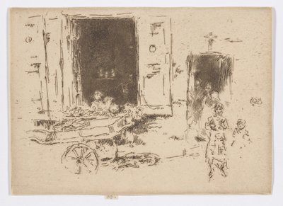 O Barrow- Quartier des Marolles, Bruxelas de James Abbott McNeill Whistler
