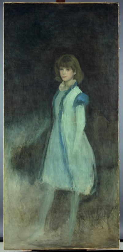 A Garota Azul: Retrato de Connie Gilchrist (1865-1946), c.1879 de James Abbott McNeill Whistler