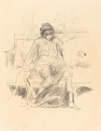 A figura drapeada, sentada, 1893. de James Abbott McNeill Whistler