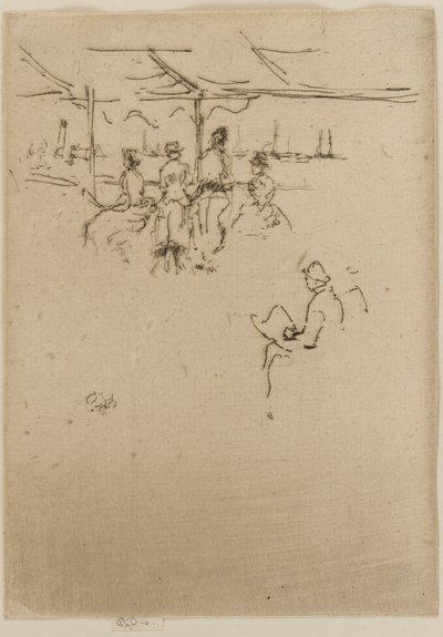 The Landing Stage, Cows, 1887. de James Abbott McNeill Whistler