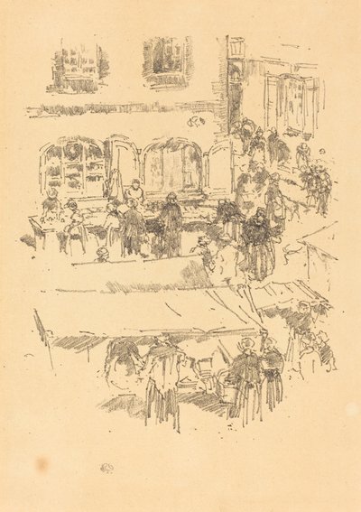 The Marketplace, Vitré, 1893. de James Abbott McNeill Whistler