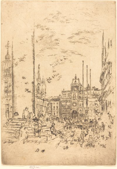A Piazzeta, 1880. de James Abbott McNeill Whistler