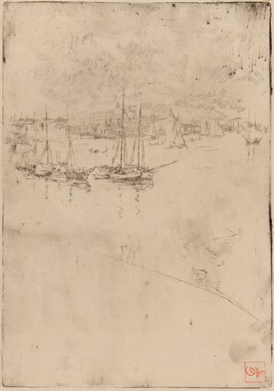 O Barco a Vapor, Veneza, 1879-1880. de James Abbott McNeill Whistler