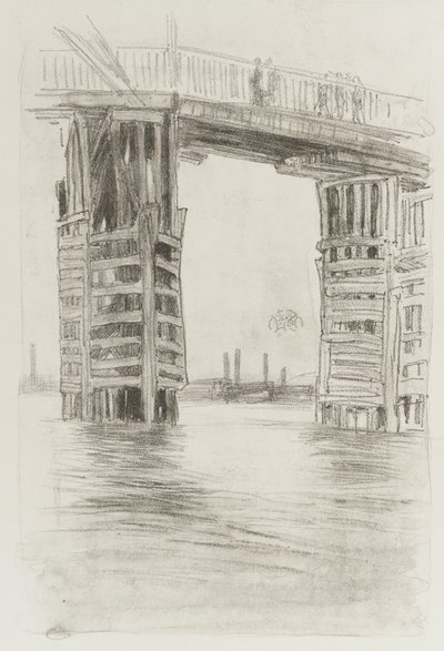 A ponte alta, 1878 (lithotint no papel) de James Abbott McNeill Whistler