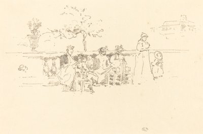 O Terraço, Luxemburgo, 1894. de James Abbott McNeill Whistler