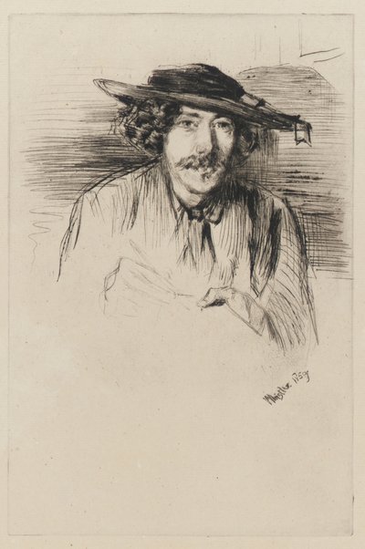 Whistler com um chapéu, 1859. de James Abbott McNeill Whistler