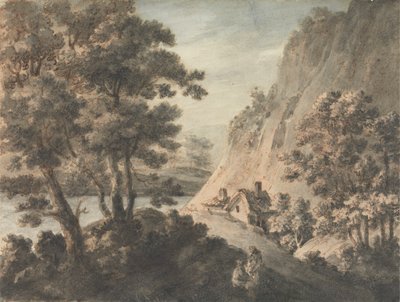 Paisagem com rio e figuras de James Adam