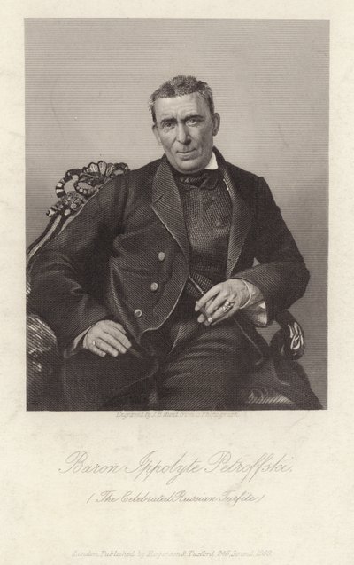 Barão Ippolyte Petroffski, russo turfite, c1860 gravura de James B. Hunt