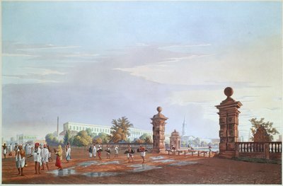 Praça do tanque do oeste, gravada por Robert Havell, pub. 1824 de James Baillie after Fraser