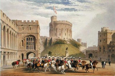 O Quadrilátero com aspecto ocidental - o Imperador da Rússia e o Príncipe Alberto (1819-61) de James Baker (after) Pyne