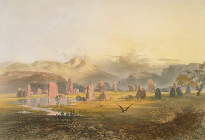 Círculo de Pedra de Castlerigg perto de Keswick, de &39;The English Lake District&39;, 1853 de James Baker Pyne