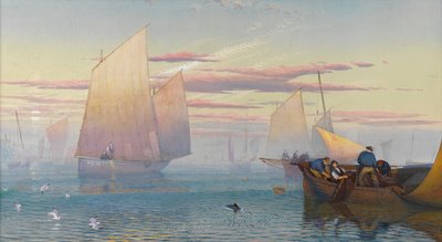 Transportando os Nets (wc aumentado com bodycolour) de James Baker Pyne