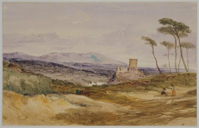 Paisagem com castelo e figuras de James Baker Pyne