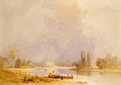 Syon House, no Tamisa (aguarela sobre papel) de James Baker Pyne