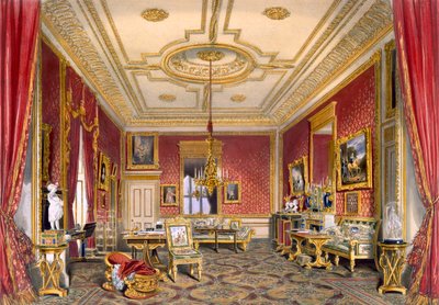 Sala de estar privada da Rainha, Castelo de Windsor, 1838 de James Baker Pyne