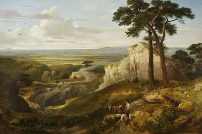 Vista do Mendips, c.1840 (óleo sobre tela) de James Baker Pyne