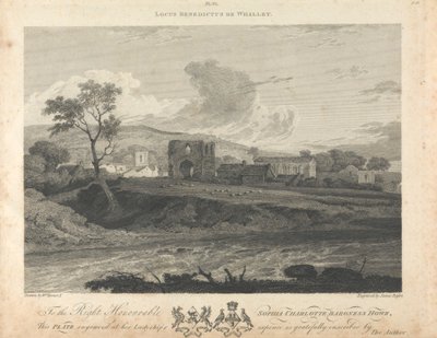 Vista Distante da Abadia de Whalley de James Basire