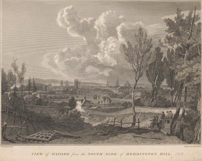 Vista de Oxford do Lado Sul da Colina de Heddington de James Basire