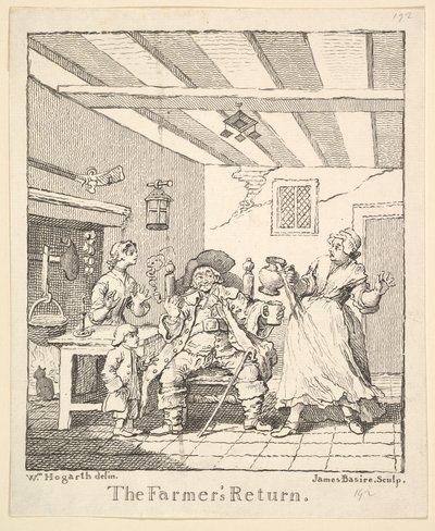 Frontispício do retorno dos agricultores, março de 1762. de James Basire I