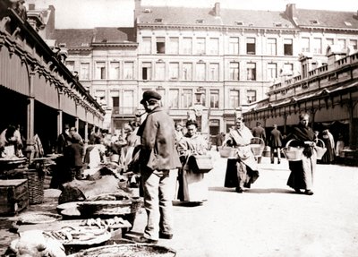 Barracas de mercado, Antuérpia, 1898. de James Batkin