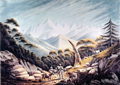 Pastores nepaleses no Himalaia, 1826 de James Bolivar Manson