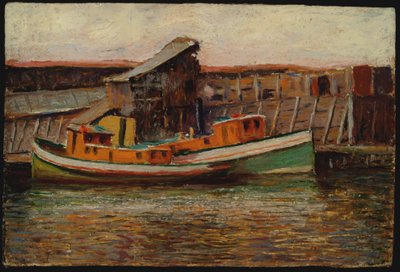 Cena Náutica - Rebocadores (óleo a bordo) de James Bolivar Needham