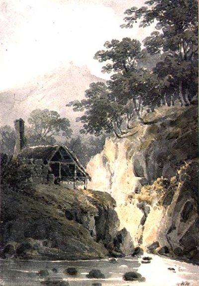 Paisagem rochosa na Cornualha, com ruínas de um castelo à distância de James Bourne