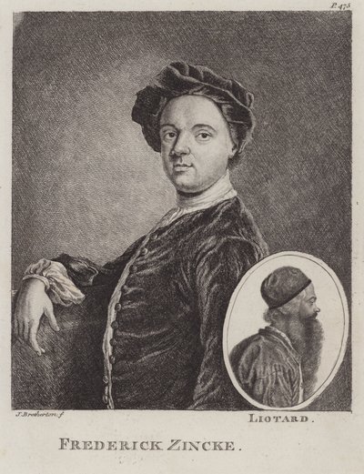 Christian Friedrich Zincke, miniaturista alemão (gravura) de James Bretherton