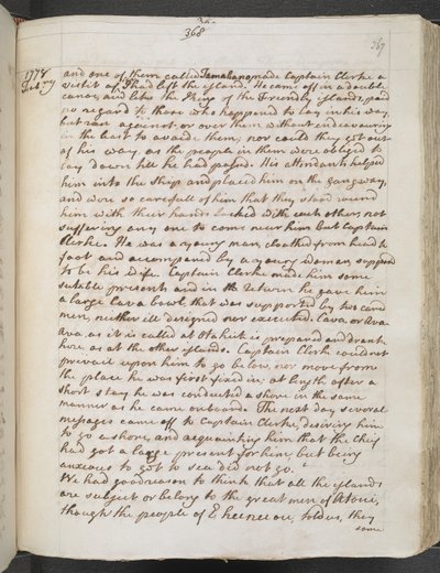 Egerton MS 2177 A f.367r Capitão Cook: Revistas III de James Cook