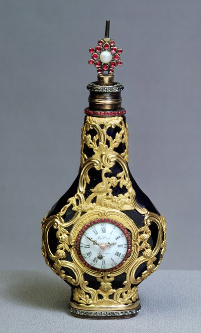 Frasco de perfume com relógio e bússola de James Cox