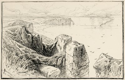 Penhascos da Normandia, perto de Etretat de James David Smillie