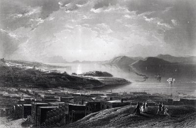 Golden Gate, de Telegraph Hill, de &39;America pitoresca&39;, por William Cullen Bryant, gravado por Edward Paxman Brandard (1819-98) c.1873 de James David Smillie