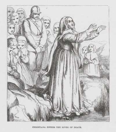 Christiana entra no rio da morte (gravura) de James Dawson Watson