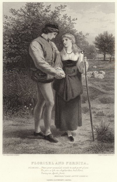 Florizel e Perdita, conto dos invernos, ato IV, cena III de James Dawson Watson