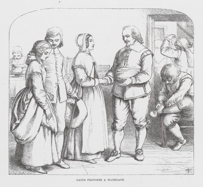 Gaio propõe um casamento (gravura) de James Dawson Watson