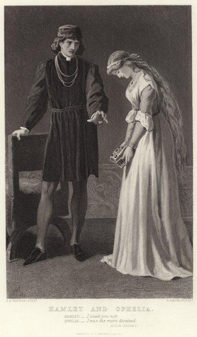 Hamlet e Ofélia, Ato III, Cena I de James Dawson Watson