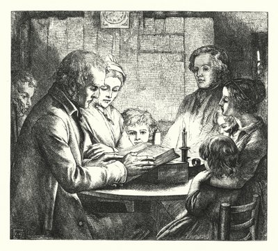Cena em um chalé escocês de James Dawson Watson