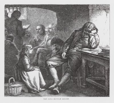 A prisão, Bunyan a dormir (gravura) de James Dawson Watson