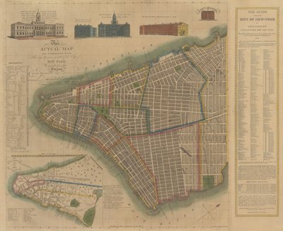 A Cidade de Nova York: Mapa e Plano Explicativo de Longworth, 1817. de James DeForest Stout