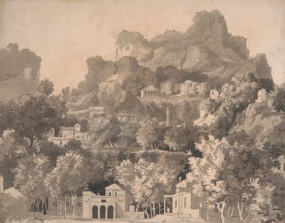 Paisagem Rochosa com Edifícios Clássicos de James Deacon