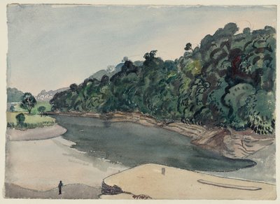 Tamar em Calstock (aguarela e giz sobre papel) de James Dickson Innes