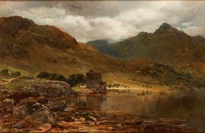 Castelo de Carrick, Loch Goil (óleo sobre tela) de James Docharty
