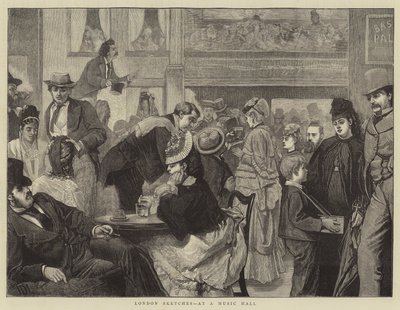 Esboços de Londres, em um Music Hall de James Dromgole Linton
