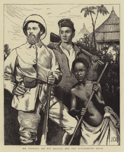 Sr. Stanley, seu menino Kalulu e o intérprete Selim de James Dromgole Linton