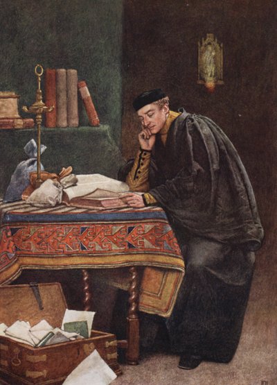 O Mercador de Veneza de Shakespeare: António (litografia a cores) de James Dromgole Linton