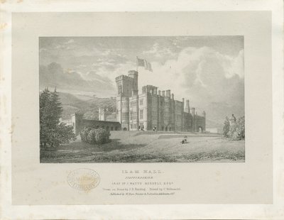 Ilam Hall: litografia de James Duffield Harding