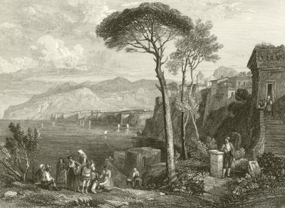 Planície e baía de Sorrento, Itália de James Duffield Harding
