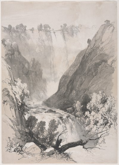 Esboços em casa e no exterior: Cataratas de Terni de James Duffield Harding